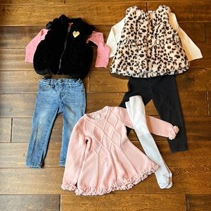 Little Me Pink and Black Kids Matching Set